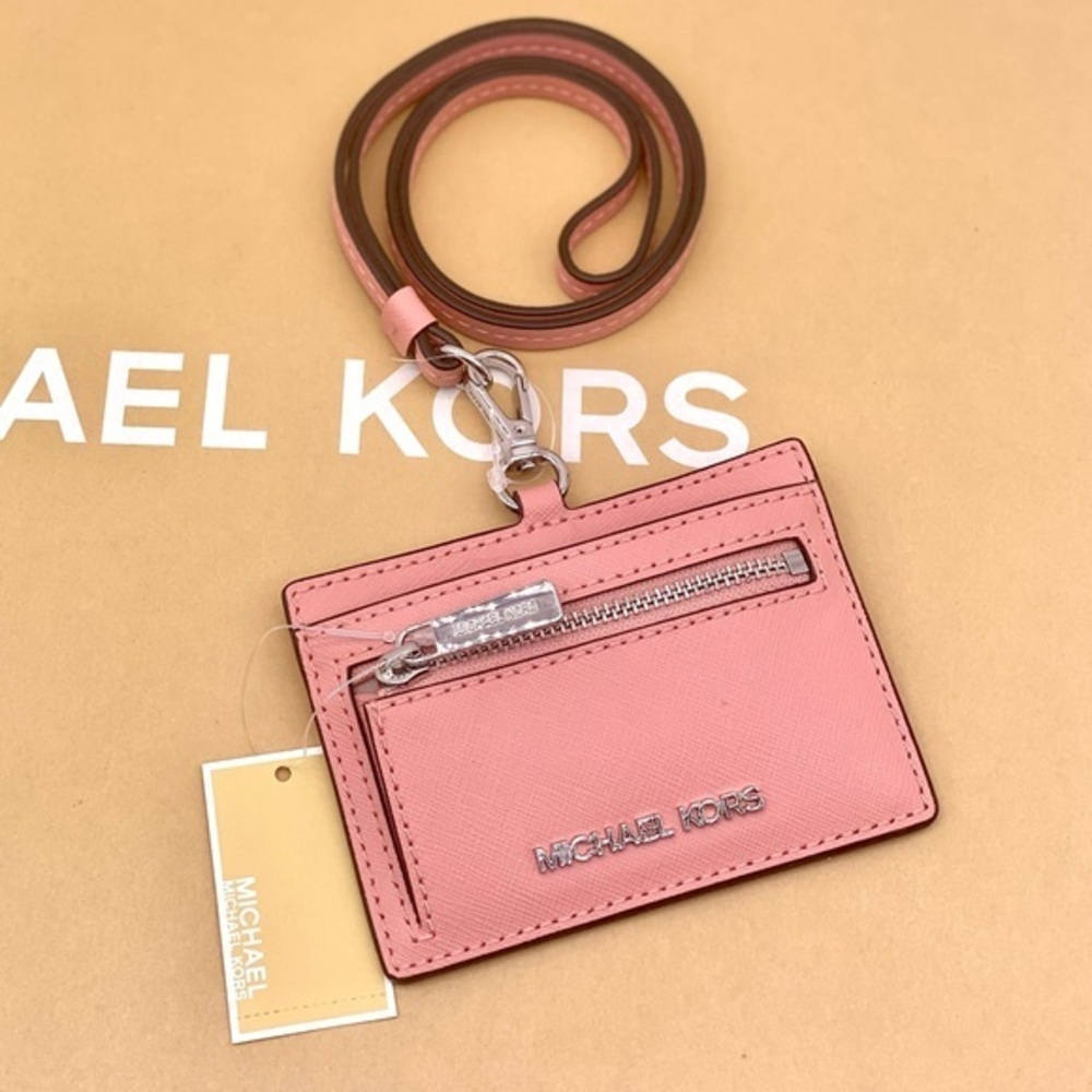 Michael Kors Pink Card Holder with Lanyard